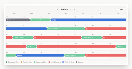 Gleamsync Booking Calendar with Clean Windows